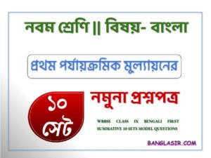 WBBSE Class IX First Summative Evaluation Bengali Model Question Papers